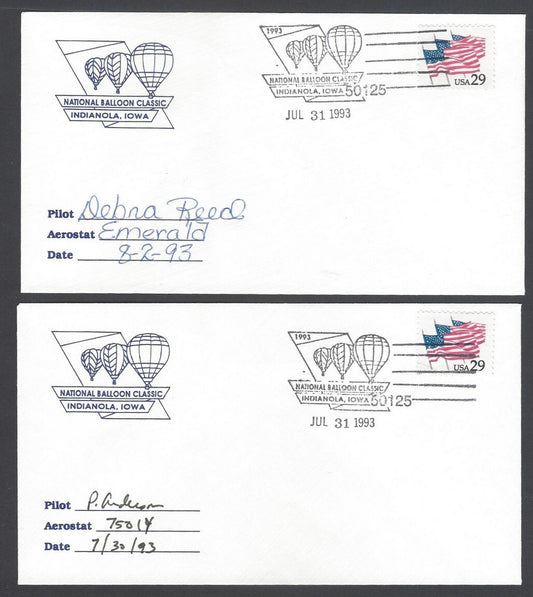 National Balloon Classic, Indianola 1993 covers signed by Pilots (5)