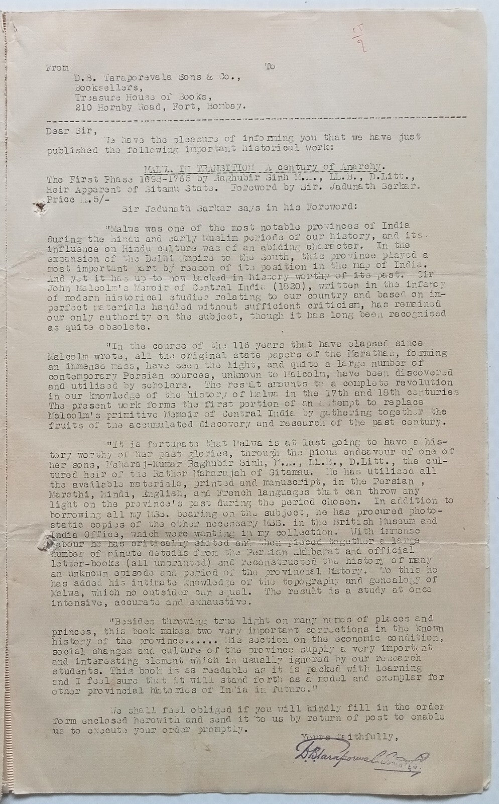 India Taraporewala, Bombay 1938 list of books on Federation, Constitution, etc.