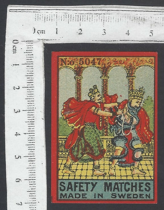 AOP India vintage matchbox label NARASIMHA Made in Sweden