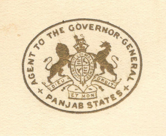 India 1935 crested letter AGENT TO THE GOVERNOR GENERAL / PANJAB STATES Lahore