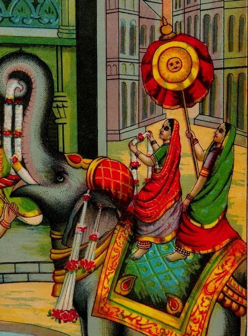 India vintage Ravi Varma litho print MATSYA BHED10” X 14”