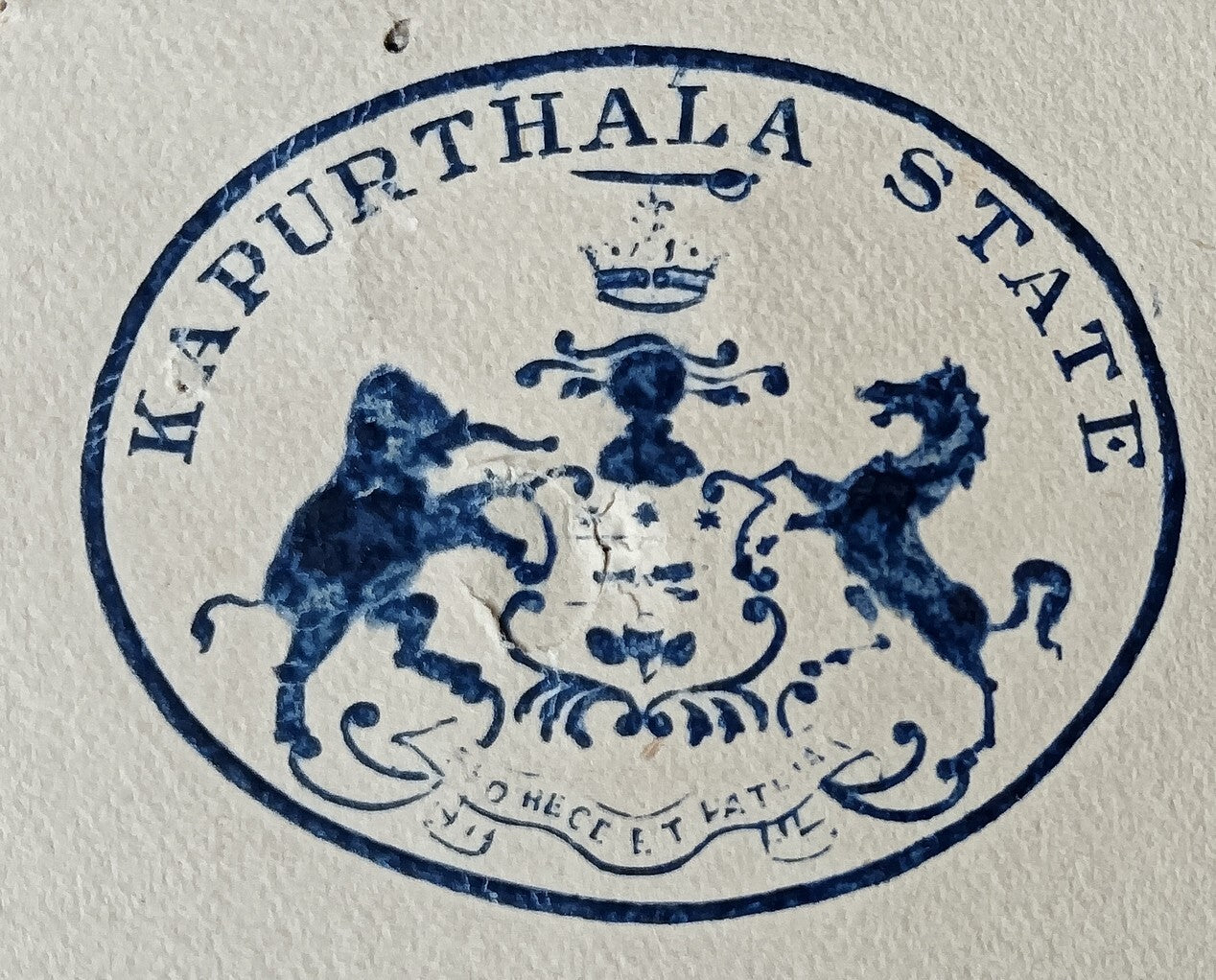 India 1946 crested letter KAPURTHALA STATE Chief Minister's Office signed