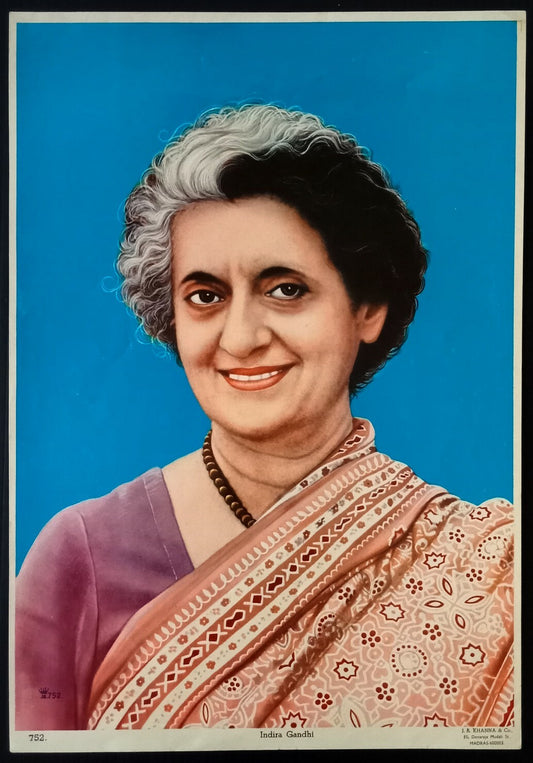 AOP India vintage poster INDIRA GANDHI 37cm x 32cm R