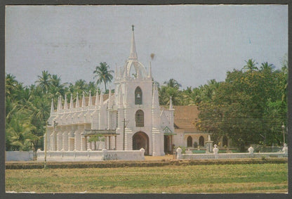 AOP India GOA vintage postcard Saligao Church