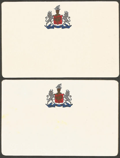 India Bhavnagar State 4.5" x 7" 1940s vintage view cards with State crests (5)