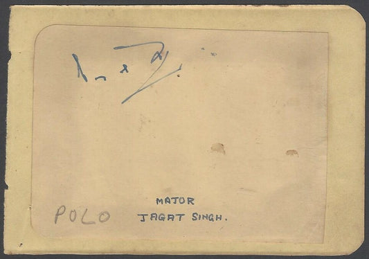 AOP India POLO Major Jagat Singh signed piece on autograph book page