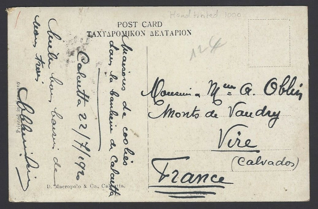 India Vintage postcard COOLIES –SHEDS CALCUTTA.