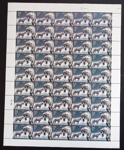 India 2009 Horses set of 4 sheets of 40 MNH