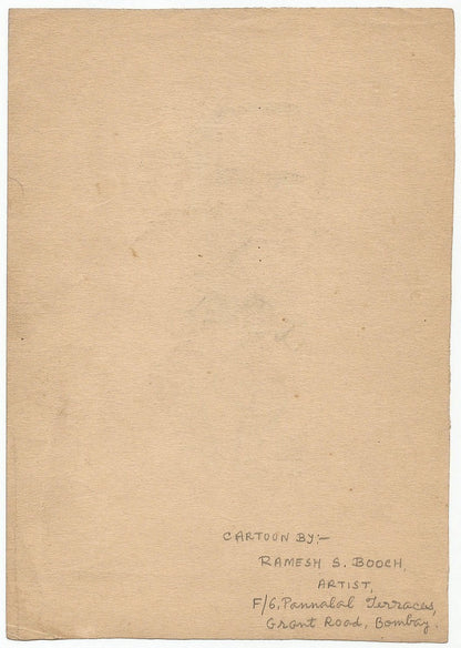 Cricket England George Owen Dawkes 1949 sketch by cartoonist R Booch India Ӝ