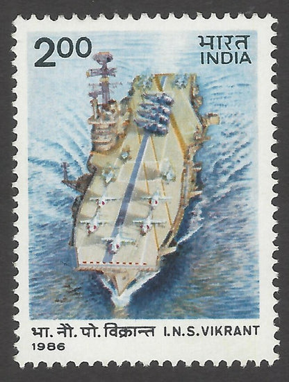 India #1115 1986 Ship Aircraft Carrier I.N.S. VIKRANT MNH