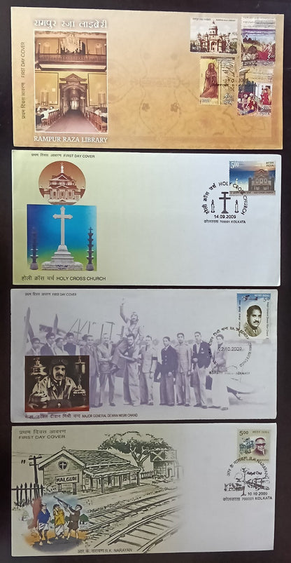 India 2009 First Day cover collection (33), many with unused brochures