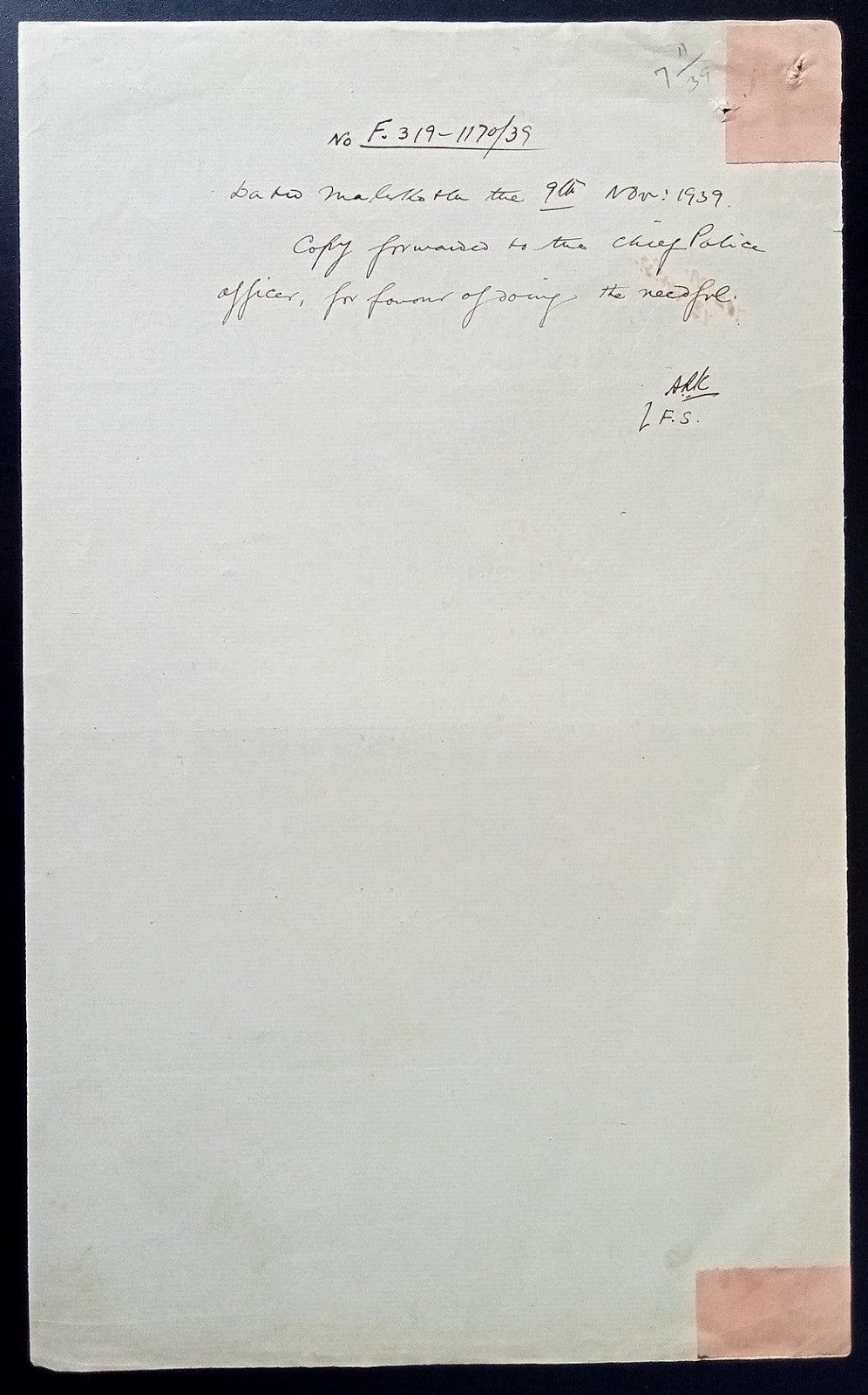 India WW2 1939 lookout notice for AWOL desterter from the Sikh Regiment