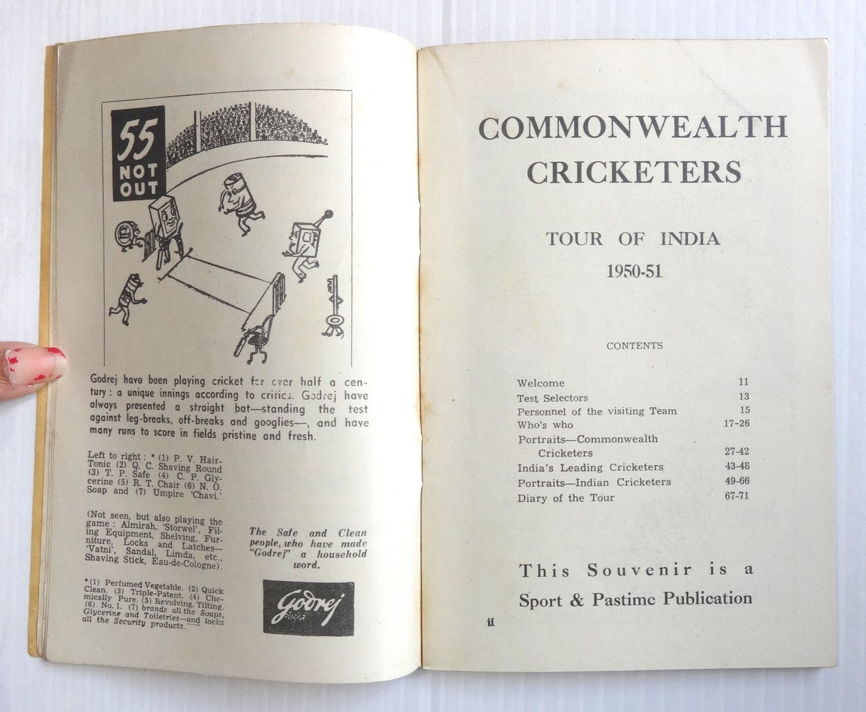 Commonwealth Cricket Tour of India souvenir / programme 1950-1
