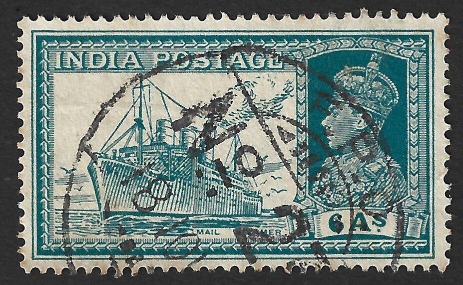 India KGVI 1937 6a Mail Steamer canc. FPO 23 QASSASIN, Egypt