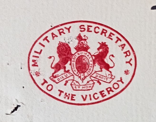 India 1935 crested letter MILITARY SECRETARY TO THE VICEROY/THE VICEROY'S HOUSE
