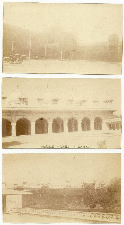India 1880s albumins 2.5" x 4.25" Bombay & Agra x 6