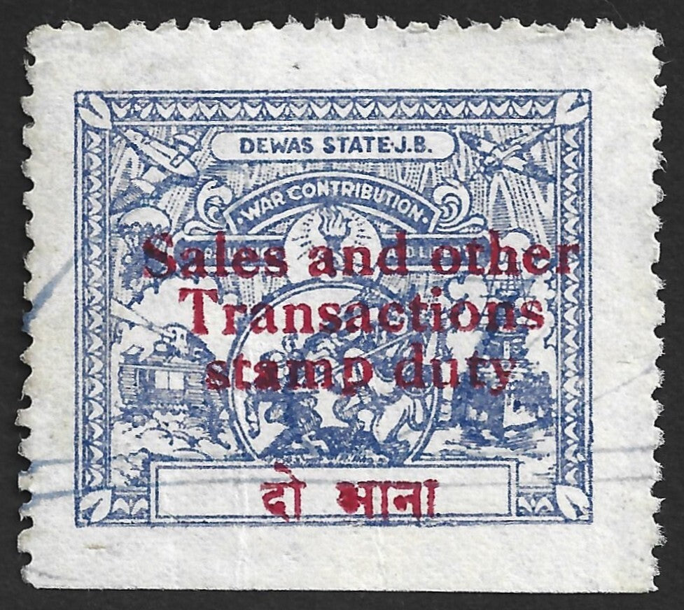 (AOP) India DEWAS STATE 2a Sales & Other Transactions stamp duty stamp
