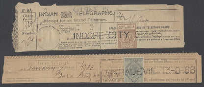 AOP India QV/KEdVII telegraph stamps on receipts (4)
