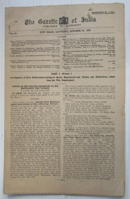 The Gazette of India 1943 issues (10)