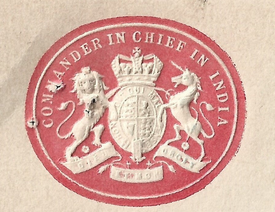 India COMMANDER IN CHIEF 1901 crested letter