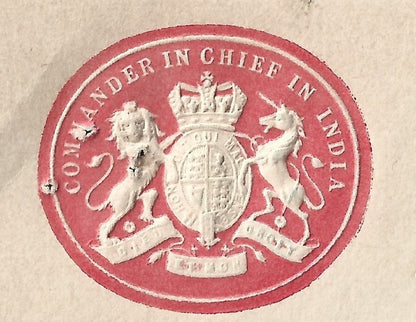 India COMMANDER IN CHIEF 1901 crested letter