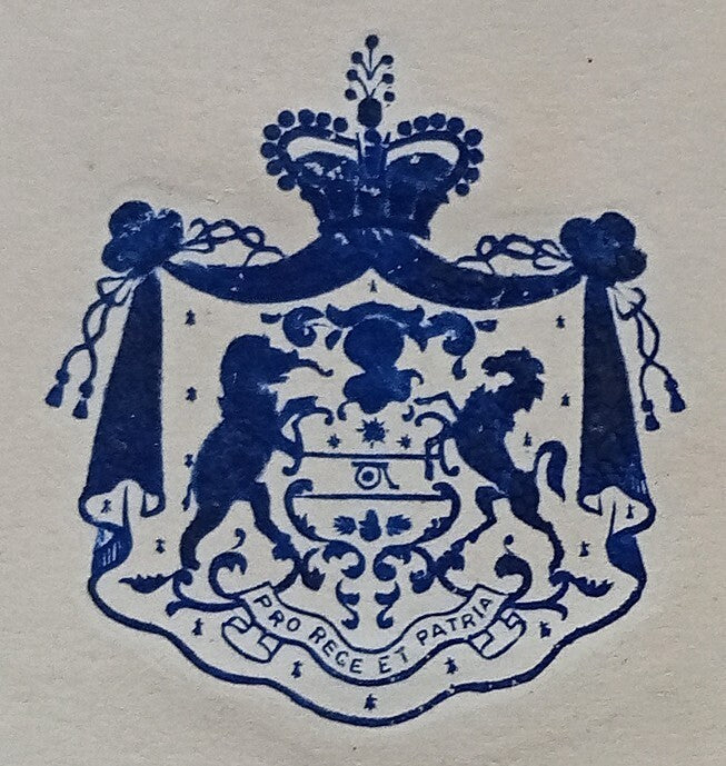 KAPUTHALA STATE FOREIGN MINISTER signed crested letter 1937 India