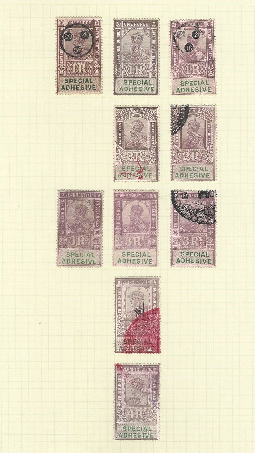 India collection of revenue stamps on sheets
