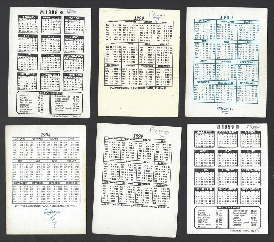 India Bollywood Salman Khan pocket calendar cards (16)