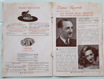 India Columbia Records February 1946 booklet 78rpm new records incl. 1945