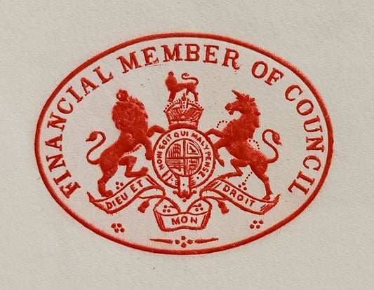 FINANCIAL MEMBER OF COUNCIL crested letter 1931 India