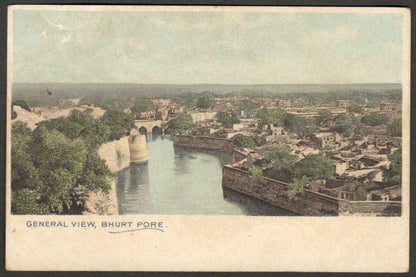 AOP India GENERAL VIEW, BHURT PORE vintage colour litho postcard unused