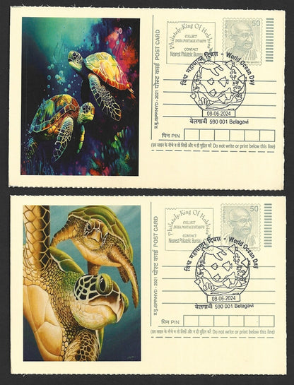 India 2024 World Ocean Day cards TORTOISE (4)