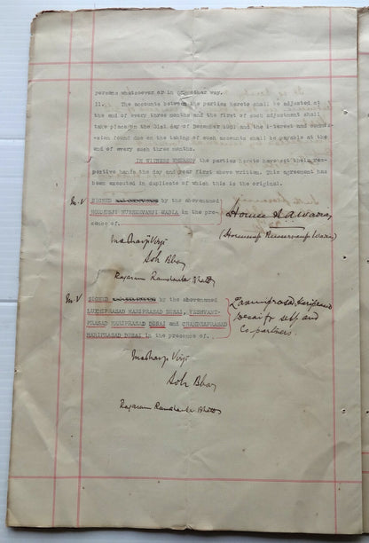 India 1901 Agreement signed Hormusji Nusserwanjee Wadia & others