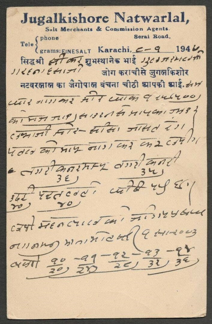 AOPIMT India Place Names: KARACHI CITY, Karachi pc 1947
