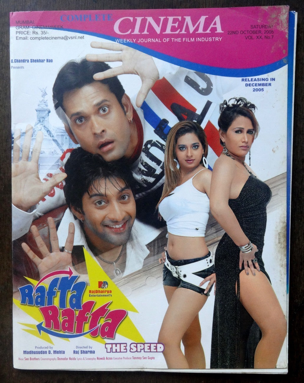 Bollywood Trade magazine COMPLETE CINEMA 22 Oct 2005 issue – RAFTA RAFTA cover