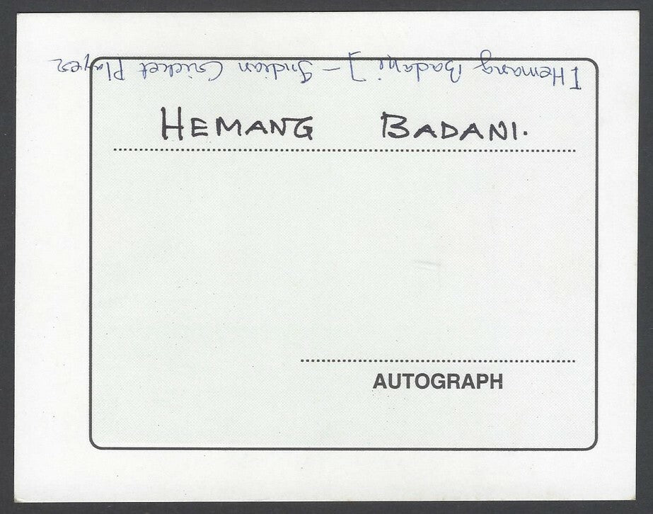 AOP India CRICKET Hemang Badani signed autograph card