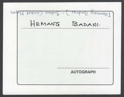 AOP India CRICKET Hemang Badani signed autograph card