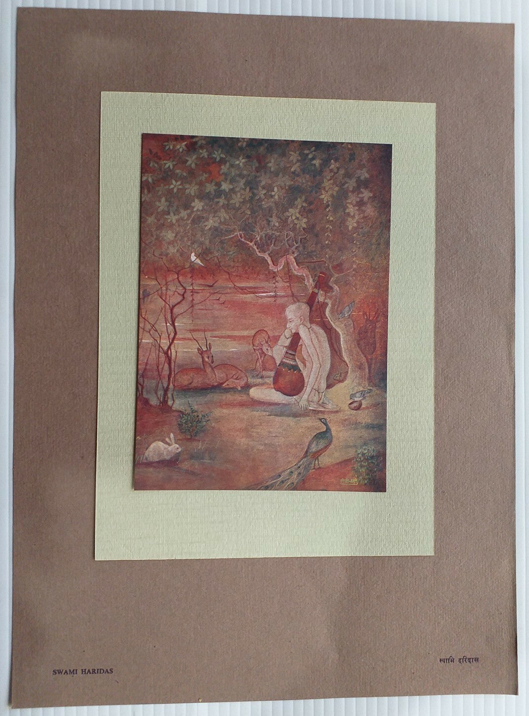 India vintage print SWAMI HARIDAS by J. M. AHIVASI