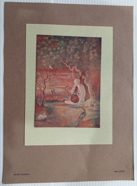 India vintage print SWAMI HARIDAS by J. M. AHIVASI
