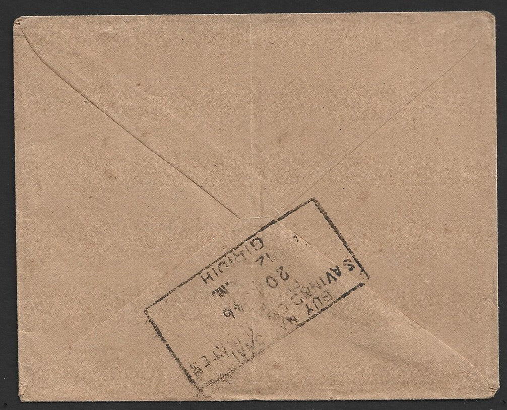 India WW2 1946 cover canc. dc "NO. 10 ADVANCE BASE POST OFFICE" to Giridh