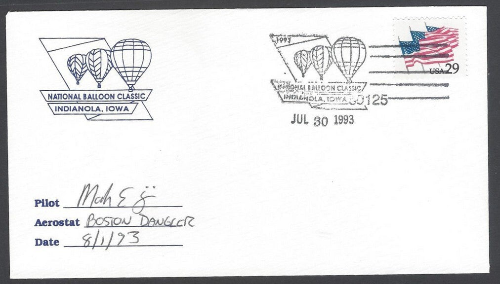 National Balloon Classic, Indianola 1993 covers signed by Pilots (5)