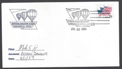 National Balloon Classic, Indianola 1993 covers signed by Pilots (5)