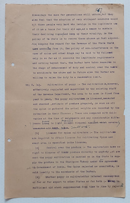 AOP India Official correspondence - OPIUM & OTHER DANGEROUS DRUG 1929-30
