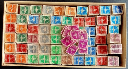 India 1957-58 Map definitives in bundles - all 14 values (27000 stamps)