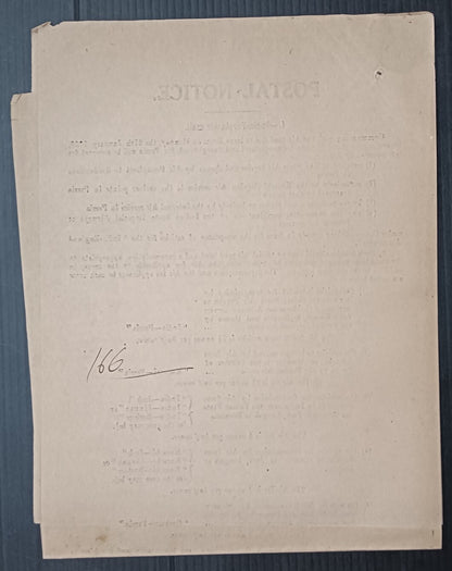 India 1930 POSTAL NOTICE + CIRCULAR Exchange of Air mails wi GWADUR Mekran Coast