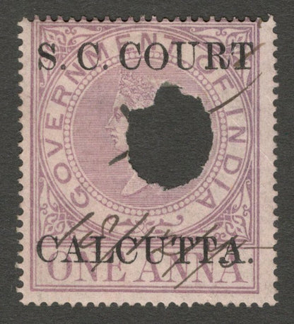 AOP India 1868-69 S. C. COURT CALCUTTA ovpt on QV 1a revenue MH Bft 42