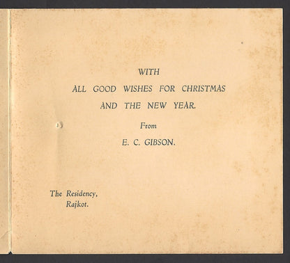 India vintage greeting card from E C Gibson Resident for WISA WISA