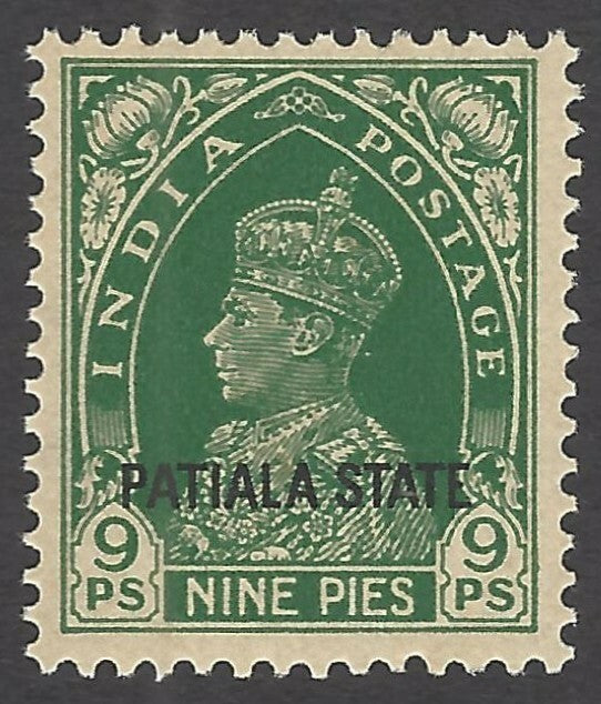 India Patiala State 1937-38 KGVI 9p MNH SG 82 £5