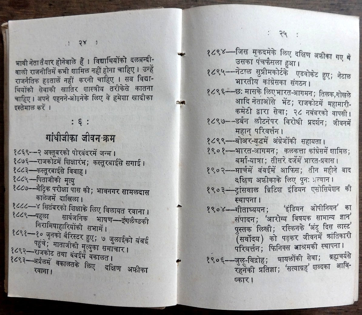Gandhi Dairy 1953 with a quote by Gandhi in Hindi for each day India