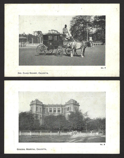 India Calcutta vintage postcard series x 10